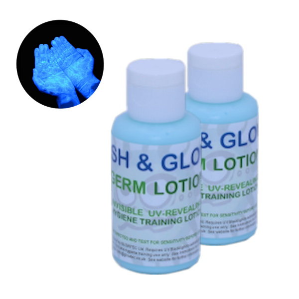 uv germ hygiene training lotion Blue 2 x 50ml